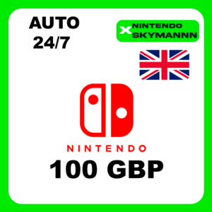 АВТО КАРТА ПОПОЛНЕНИЯ Nintendo eShop 100 GBP UK 24/7