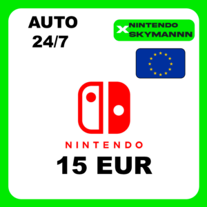 АВТО КАРТА ПОПОЛНЕНИЯ Nintendo eShop 15 EUR ЕВРОПА 24/7