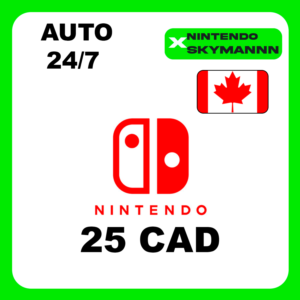 АВТО КАРТА ПОПОЛНЕНИЯ Nintendo eShop 25 CAD КАНАДА 24/7