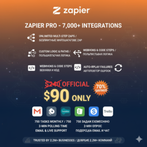 Zapier Pro 1 Год | Активация вашего аккаунта ⚡