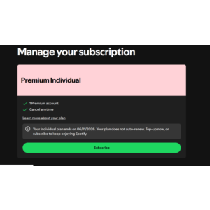 1-12 MONTHS SPOTIFY PREMIUM PERSONAL DUO FAMILY
