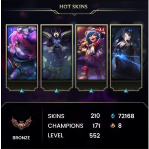 LEAGUE OF LEGENDS/552 лвл | 210 скинов | Полный доступ
