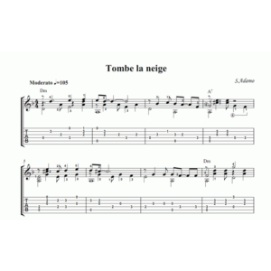 S.Adamo - Tombe la neige (С.Адамо - Падает снег) ноты