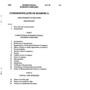 Доминика. Международные Деловые Компании
