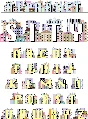 The Latin alphabet, decorated with drawings of houses