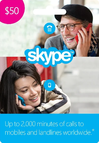Skype Credit Gift Card $50