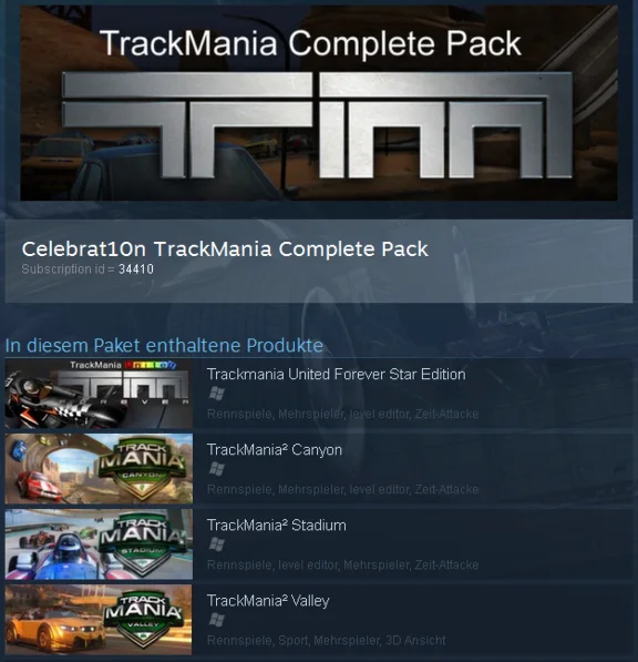 Celebrat10n TrackMania Pack - STEAM Gift / ROW / GLOBAL