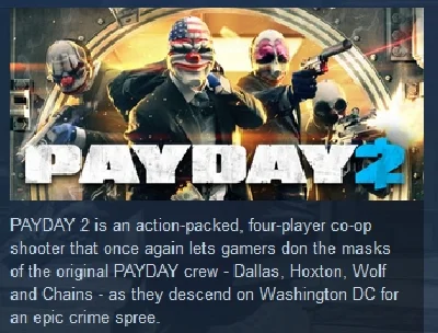 PAYDAY 2 Electarodent and Titan Masks STEAM KEY DLC💎