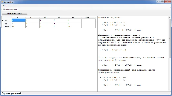 Simplex - method. Coursework and sources.