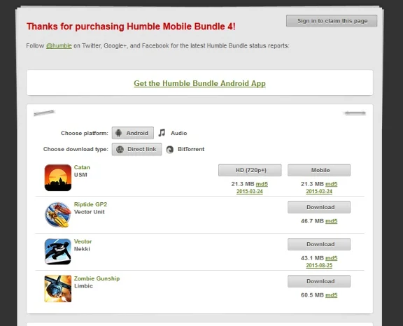 Humble Mobile Bundle 4 ( humblebundle region free )