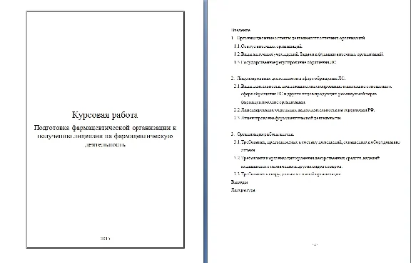Preparation forms of organization to obtain a license