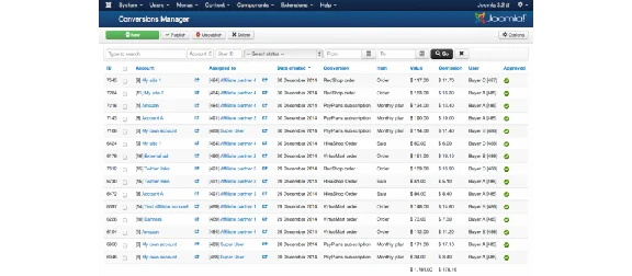 Affiliate program for Joomla