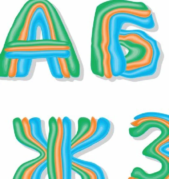 Vector decorative font, Russian alphabet