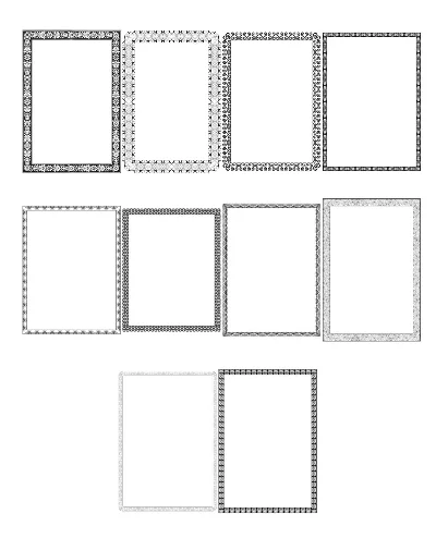 10 black-and-white vector frames for text