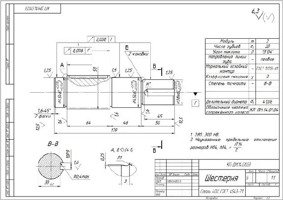 Machine parts_Course project. Option number 14