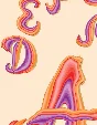 Decorative letters of the Latin alphabet from the paint