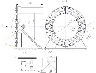 Drawing. Stand for assembling of shells from the bottom
