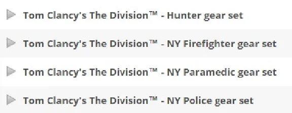 Equipment set Tom Clancy´s The Division PS4 KEY PSN USA