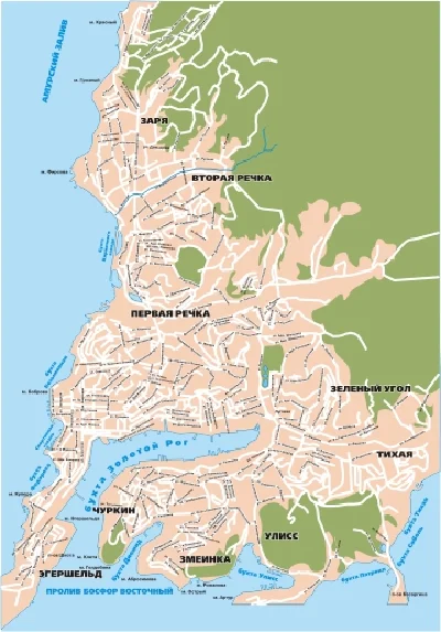 Vector map diagram streets of Vladivostok (.eps)