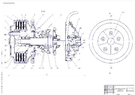 Drawing of the Clutch of the motorcycle IZH Jupiter-5