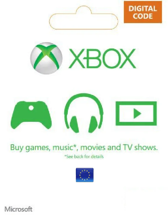 Xbox код пополнения 10,19.99,25,50,59.99 EUR