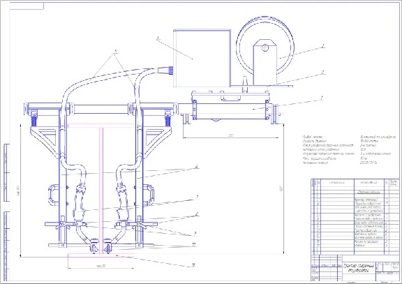 Drawing of welding tractor dual-arc welding