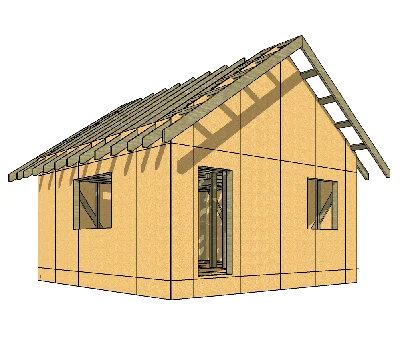 Project 6x6 frame house (3D model SketchUp)