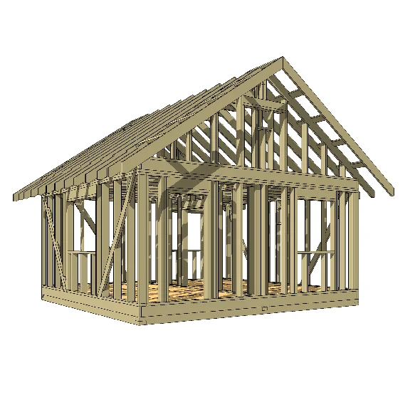 Project 6x6 frame house (3D model SketchUp)