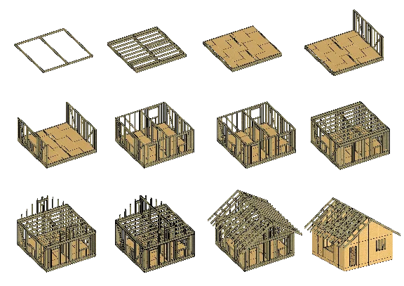Project 6x6 frame house (3D model SketchUp)
