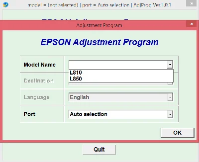 Adjustment program Epson L810, L850