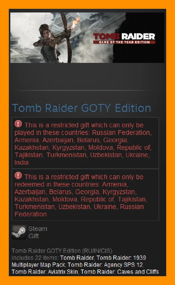 Tomb Raider GOTY Edition (Steam Gift / RU CIS)