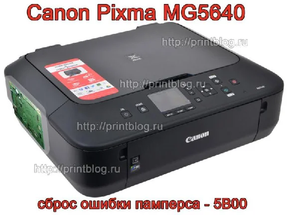 Dumps Canon MG5640 printer chips reset 5B00