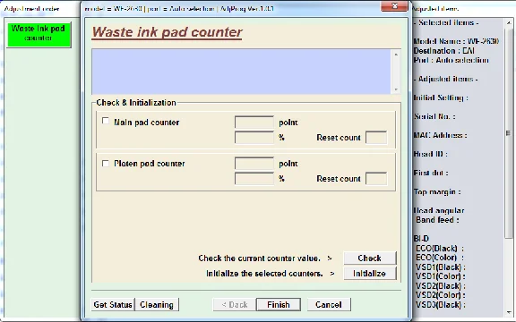Adjustment program Epson WorkForce WF-2630
