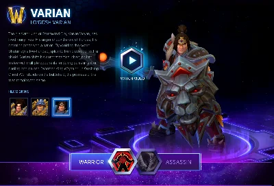 Heroes of the Storm Varian Hero + Lo´Gosh Skin