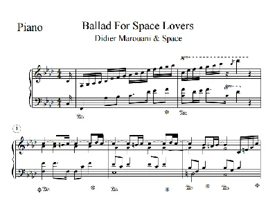 Piano Sheets Didier Marouani Space Ballad Space Lovers