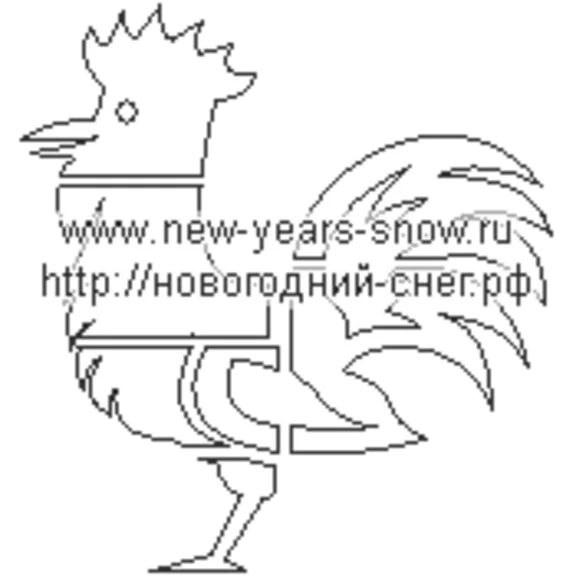 Трафарет петуха (символ 2017 года)