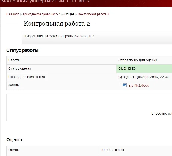 Гражданское право часть 1 Контрольная 2 МУ им.Витте