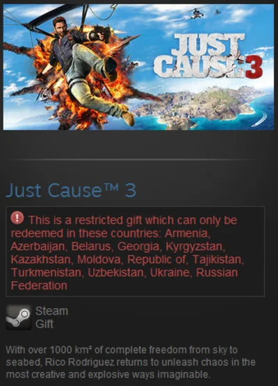 Just Cause 3 (Steam gift / RU CIS)