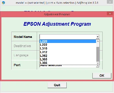 Adjustment program Epson L132, L222, L312, L362, L366