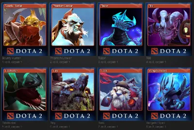 Set Dota 2 Trading Cards