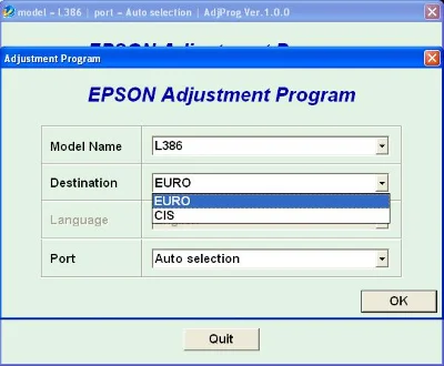 Epson L382, L386, L486 Adjustment Program