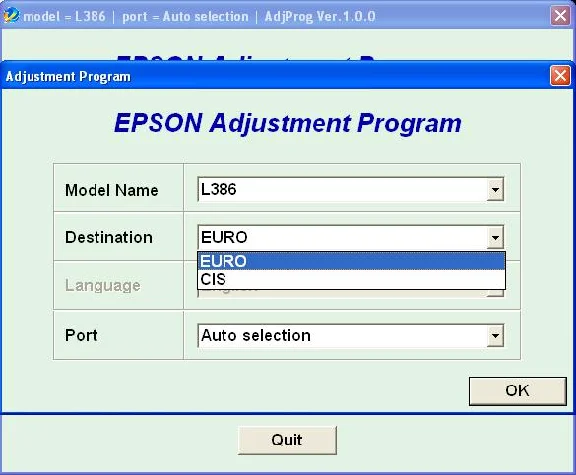 Epson L382, L386, L486 Adjustment Program