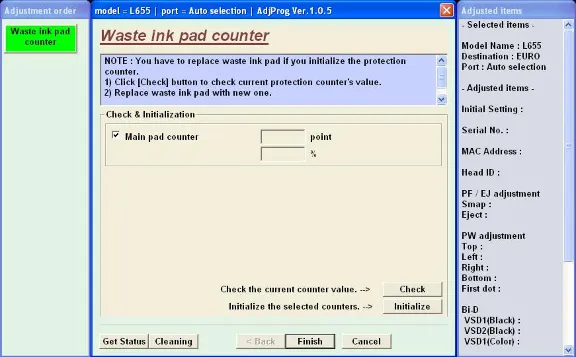Epson ET4550, L655 Adjustment Program