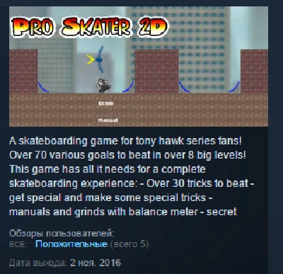 Pro Skater 2D STEAM KEY REGION FREE GLOBAL