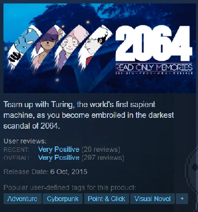 2064: Read Only Memories STEAMKEY ROW/Region Free/BONUS