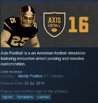 Axis Football 2016 STEAM KEY ROW/Region Free/BONUS
