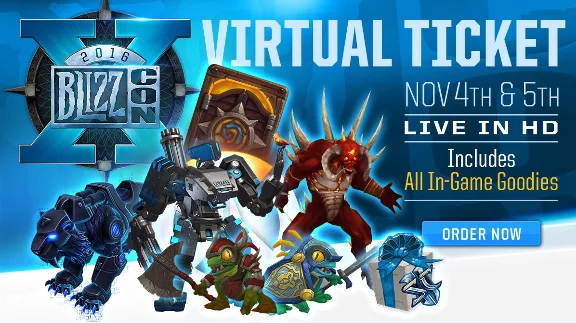 Blizzcon 2016 Virtual Ticket in-game goodies loot code