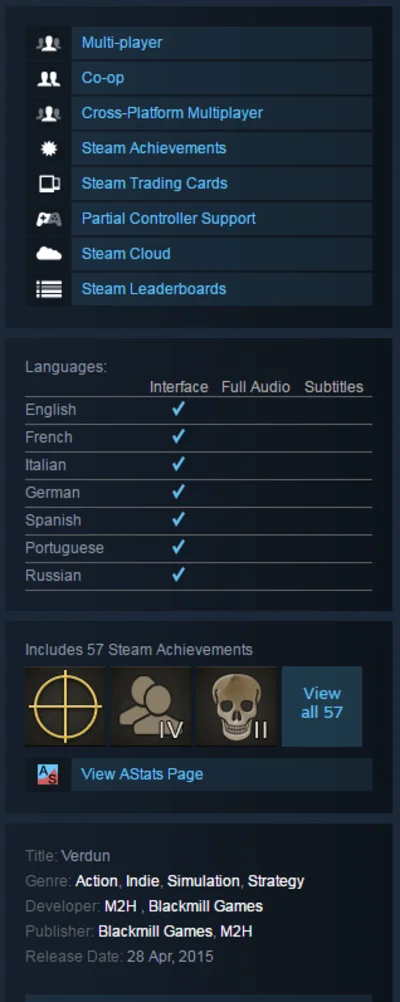 Verdun (Steam KEY / Region free / ROW / Global)