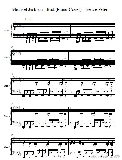 Bad-Michael Jackson-piano- Bence Peter