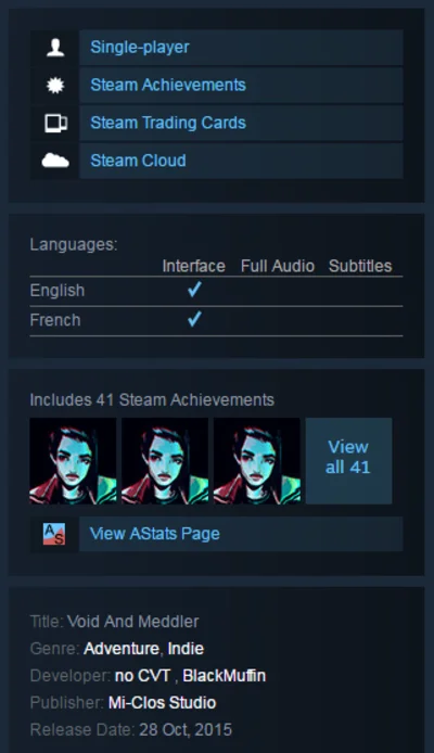 Void & And Meddler Episode1 +Soundtrack (Steam KEY/ROW)